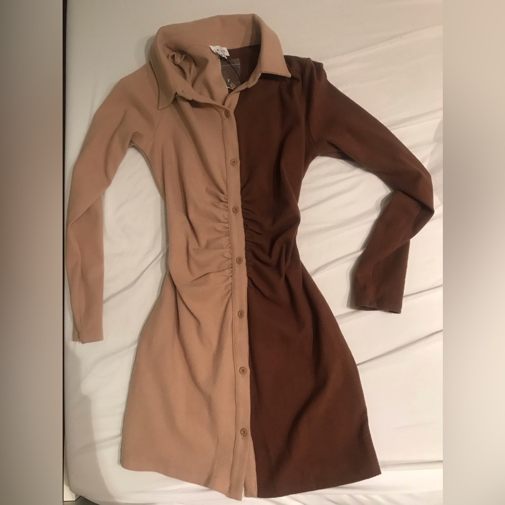 Dollskill shirt dress in brown